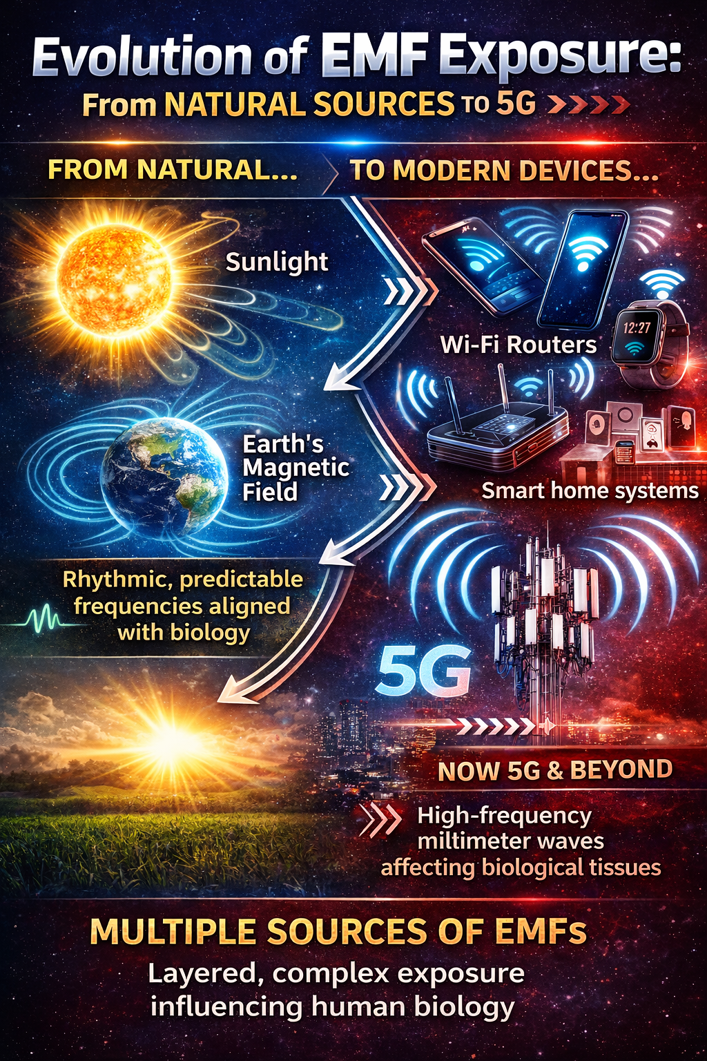 Evolution of EMFs exposure timeline