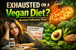 Exhaustion on a vegan diet.