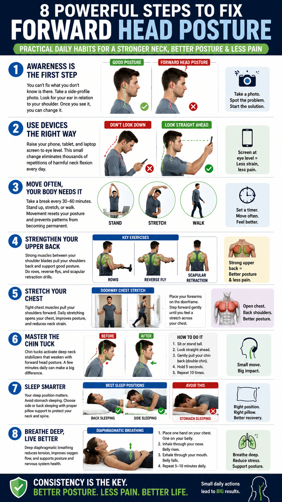 8 steps to fix forward head posture