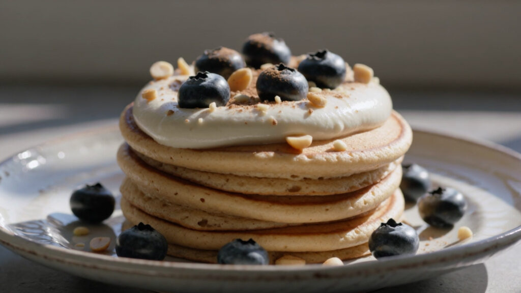 Almond Butter Cloud Pancakes with Vanilla Cream