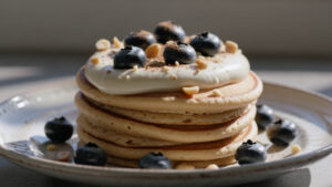 Almond Butter Cloud Pancakes with Vanilla Cream