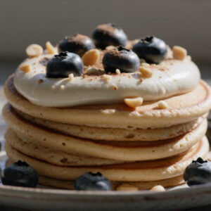 Almond Butter Cloud Pancakes with Vanilla Cream