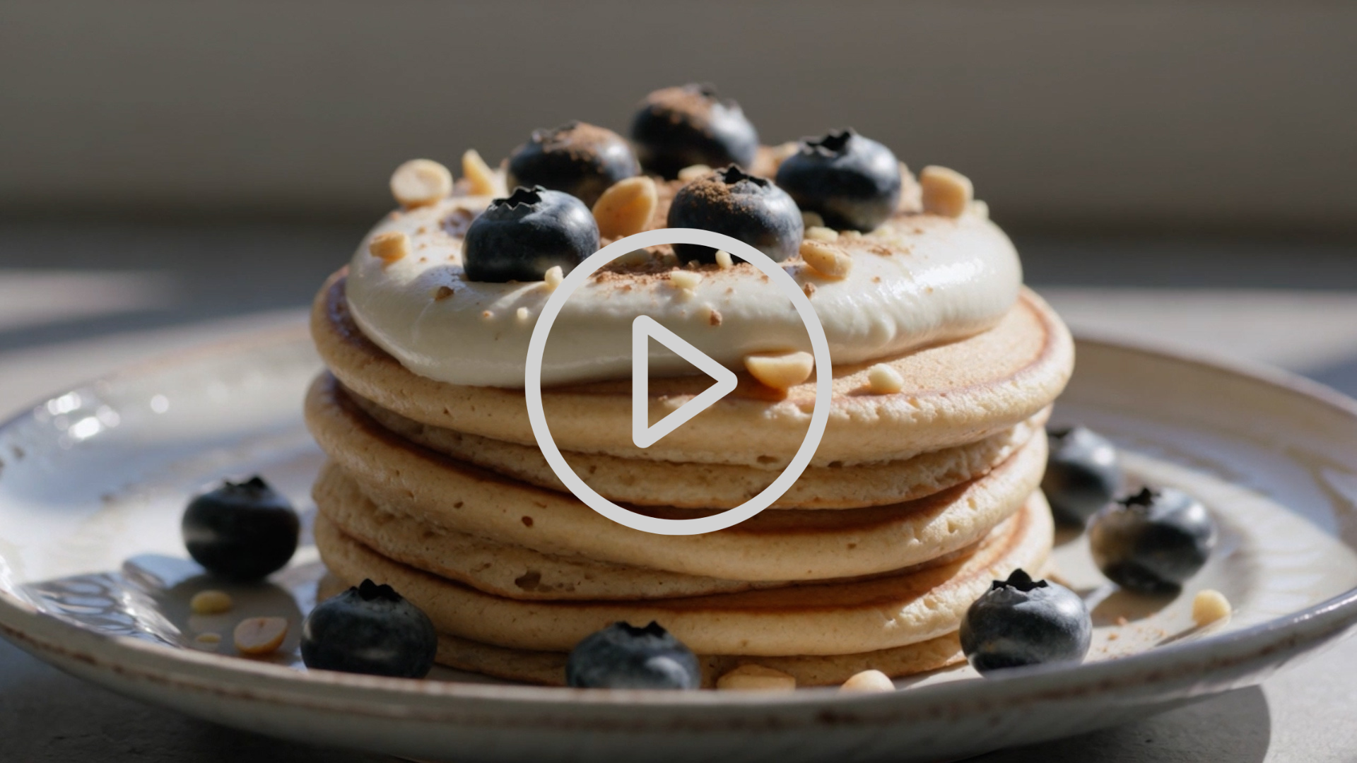 Almond Butter Cloud Pancakes with Vanilla Cream