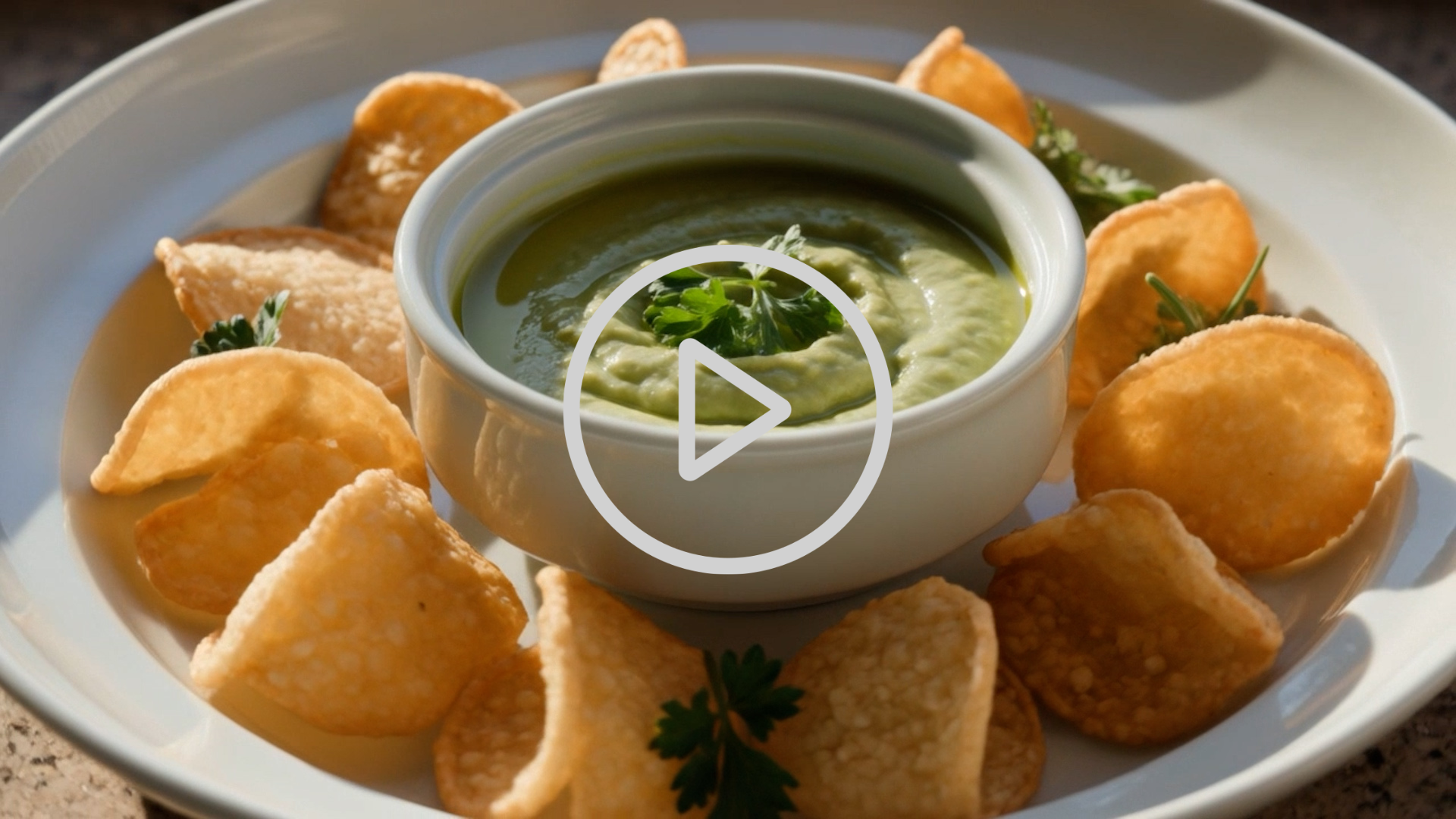 Cheese Crisps with Herb Avocado Oil Dip