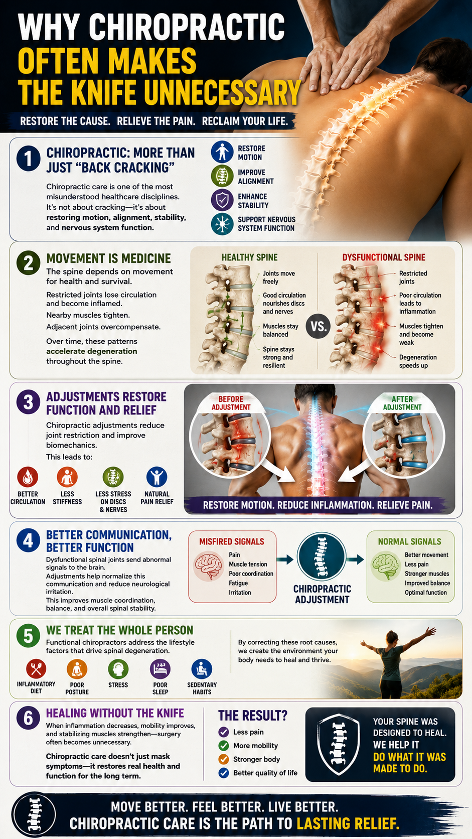 Chiropractic care restore, relieve, reclaim life