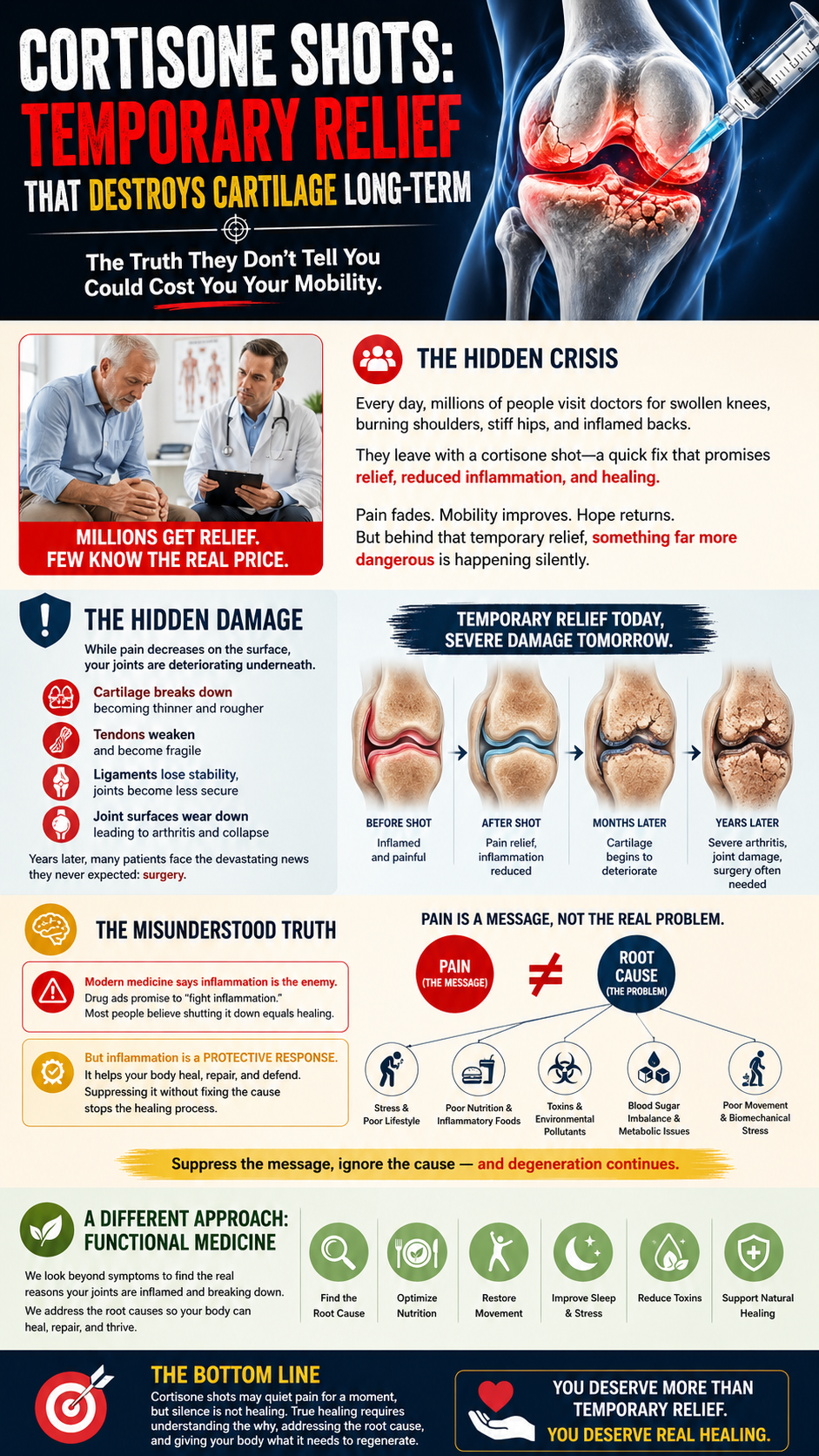 Cortisone shots temporary relief, lasting damage
