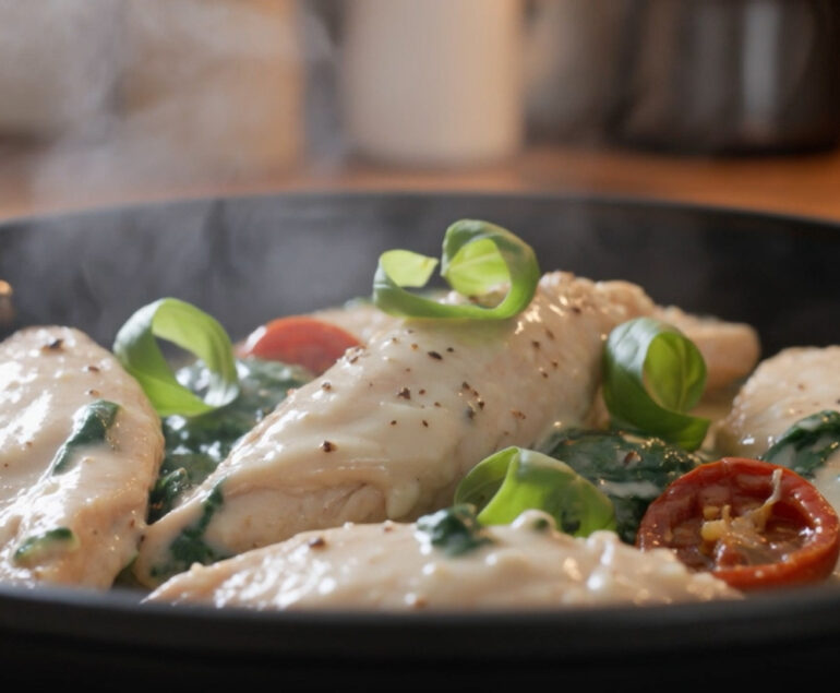 Creamy Tuscan Chicken with Spinach & Sun-Dried Tomatoes