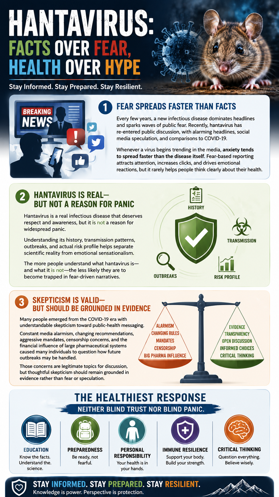 Hantavirus facts over fear infographic