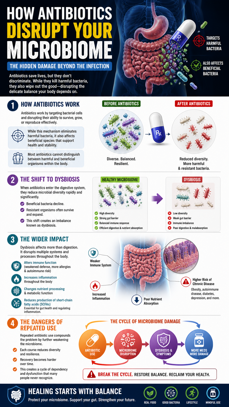 How antibiotics affect your microbiome