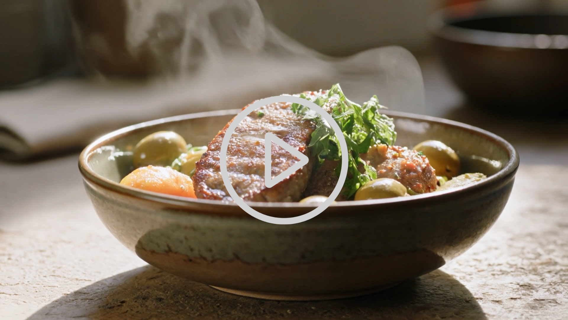 Mediterranean Fat Bowl with Lamb, Olives & Tahini 