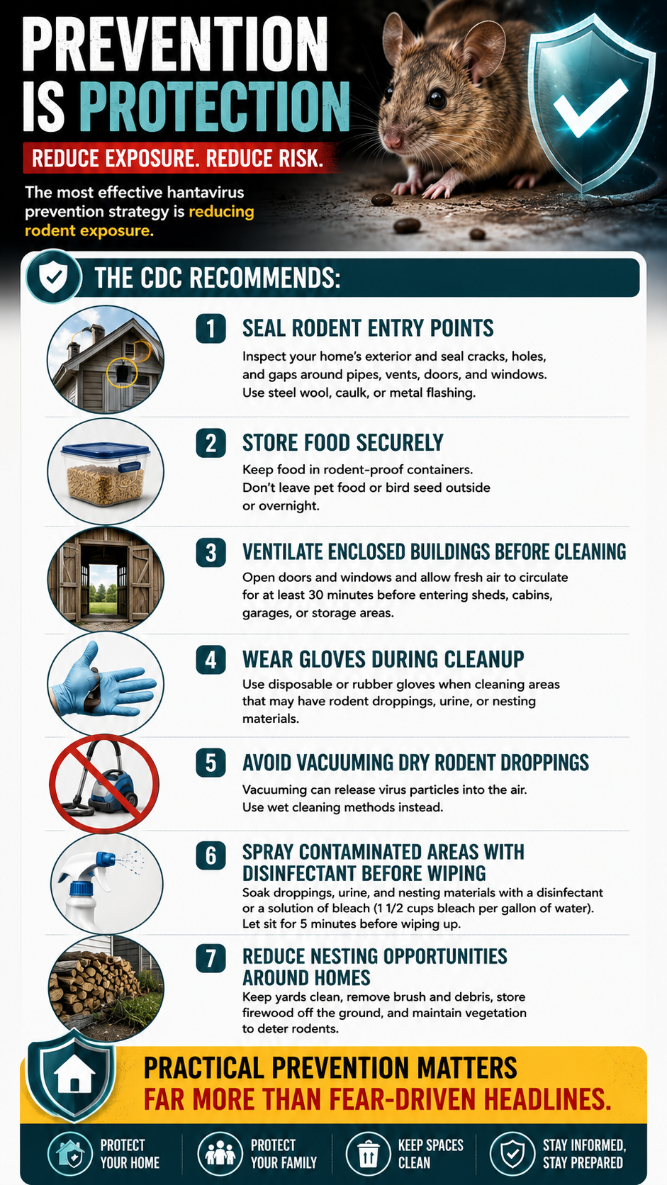 Rodent-borne disease prevention infographic
