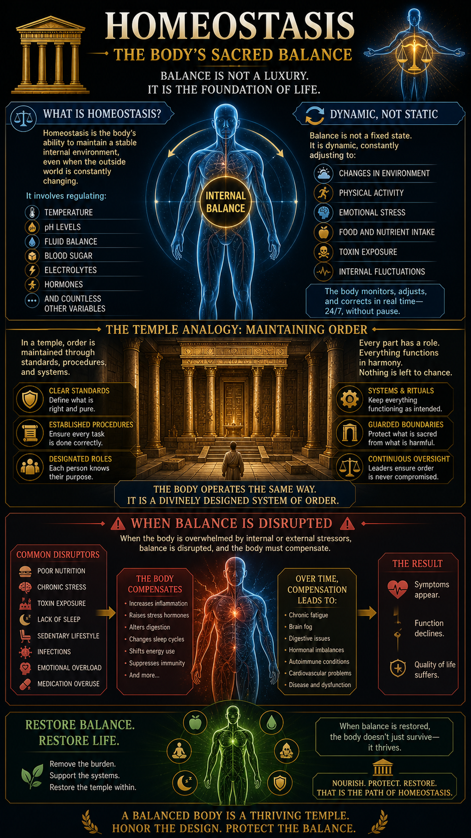 Sacred balance the body's homeostasis temple