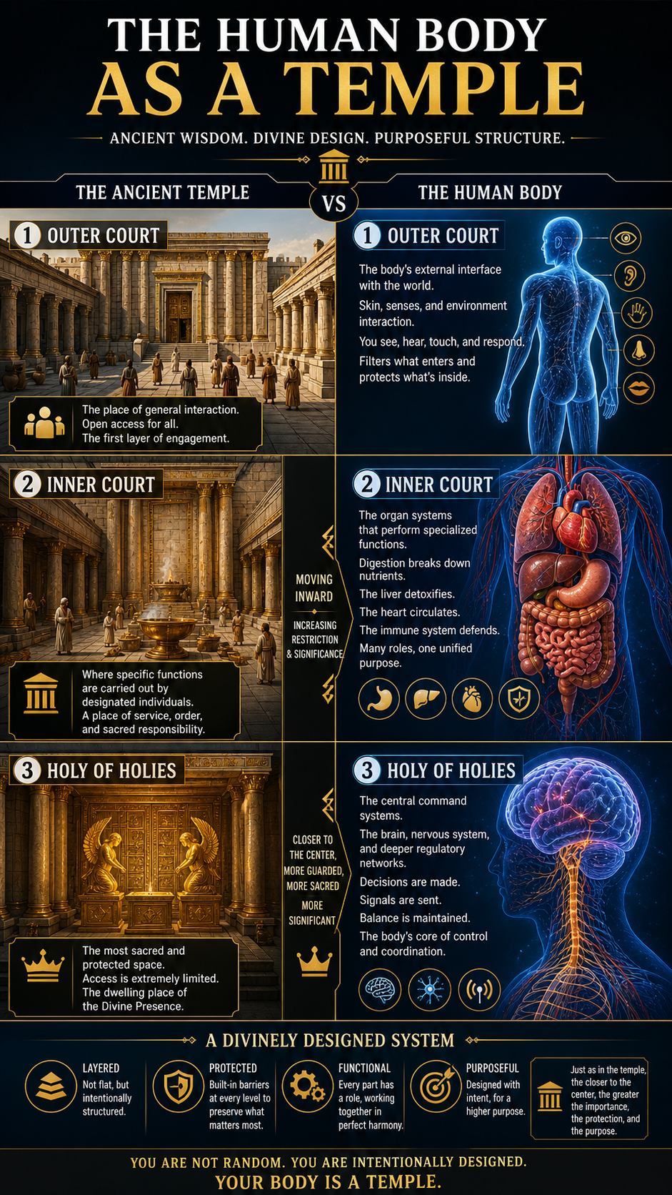 The human body as a temple infographic
