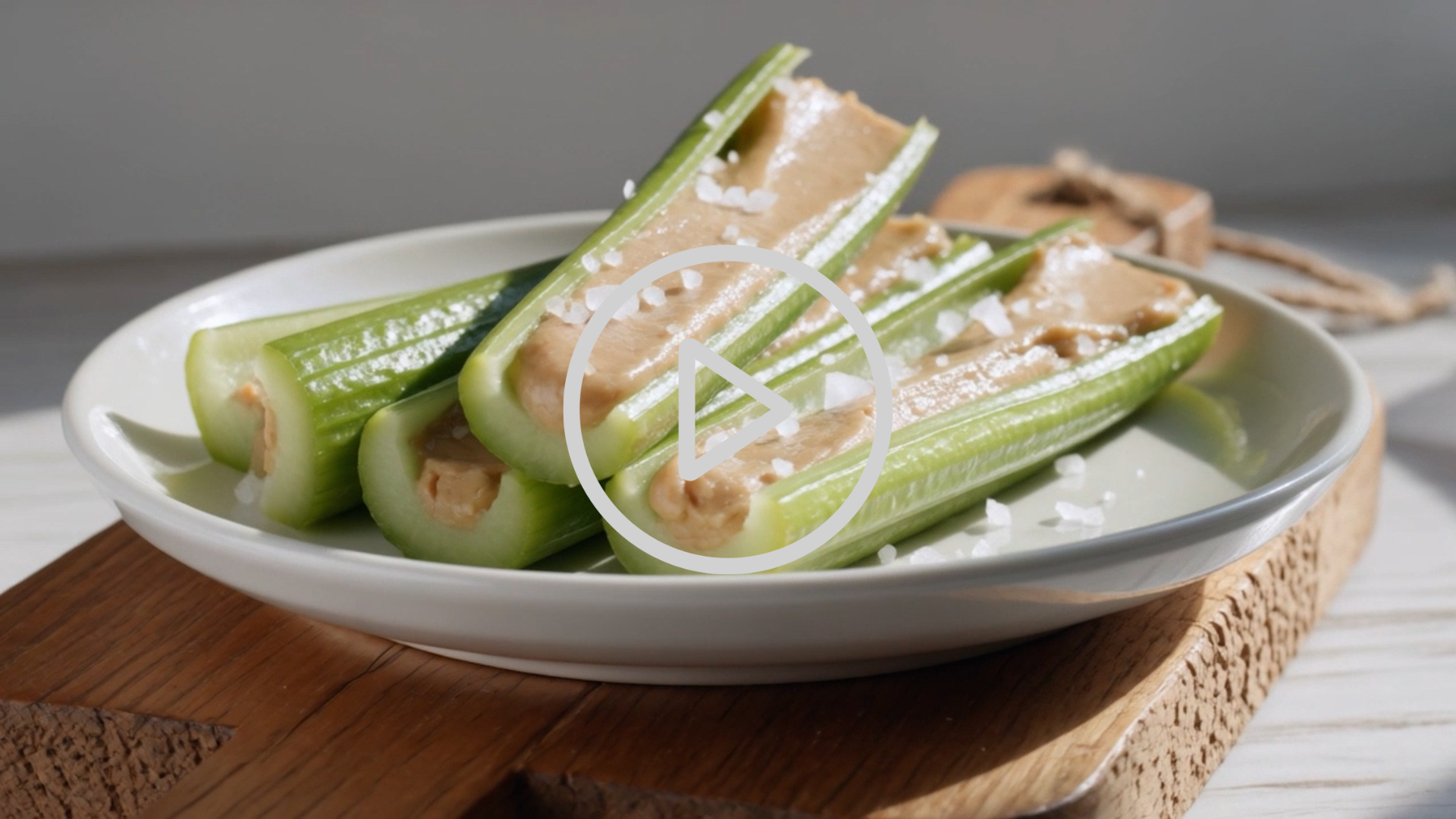 Almond Butter Celery Boats with Sea Salt