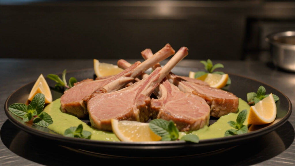 Lamb Chops with Minted Avocado Sauce