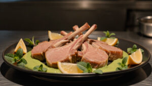 Lamb Chops with Minted Avocado Sauce