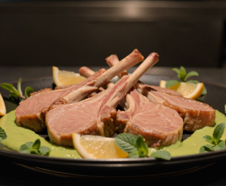 Lamb Chops with Minted Avocado Sauce