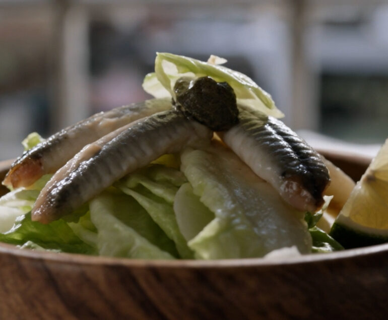 Sardine Caesar Salad with Anchovy Dressing
