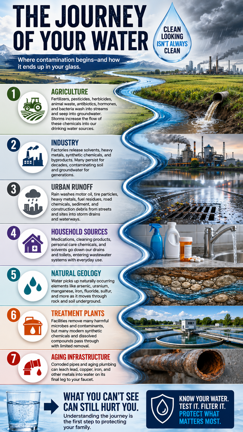 The journey of water contamination