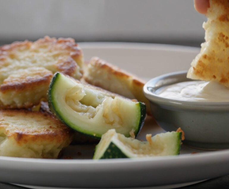 Zucchini Hash Browns with Garlic Aioli