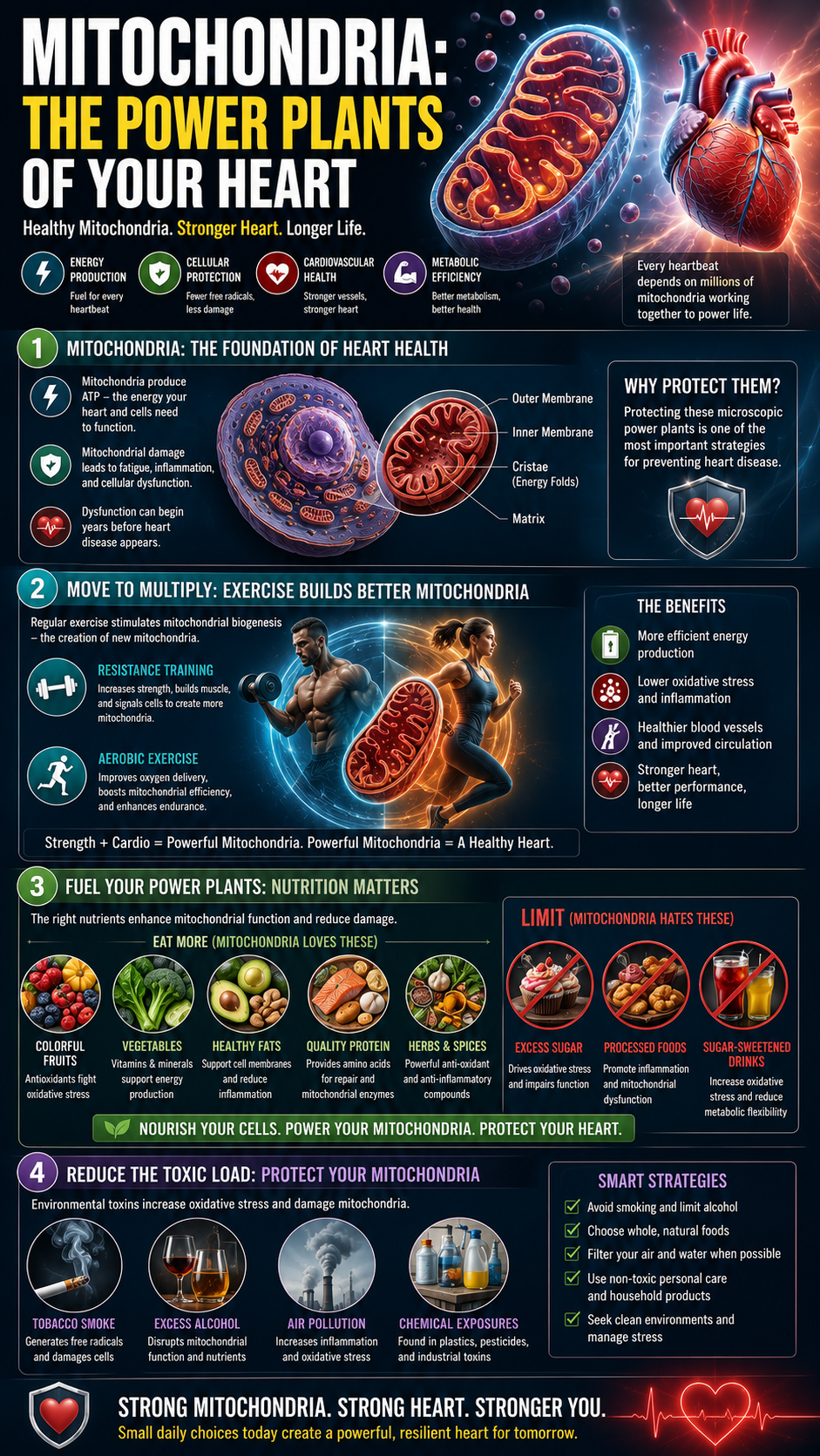 Mitochondria powering heart health for life