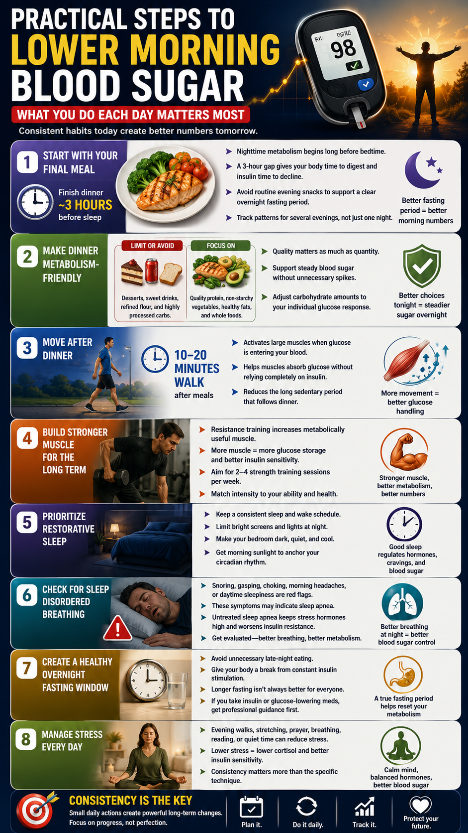 8 Steps to Lower Morning Blood Sugar