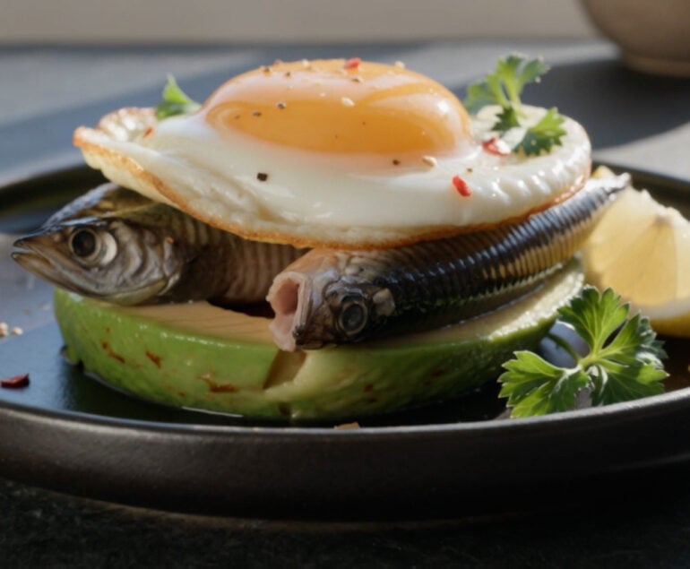 Sardine & Avocado Breakfast Stack