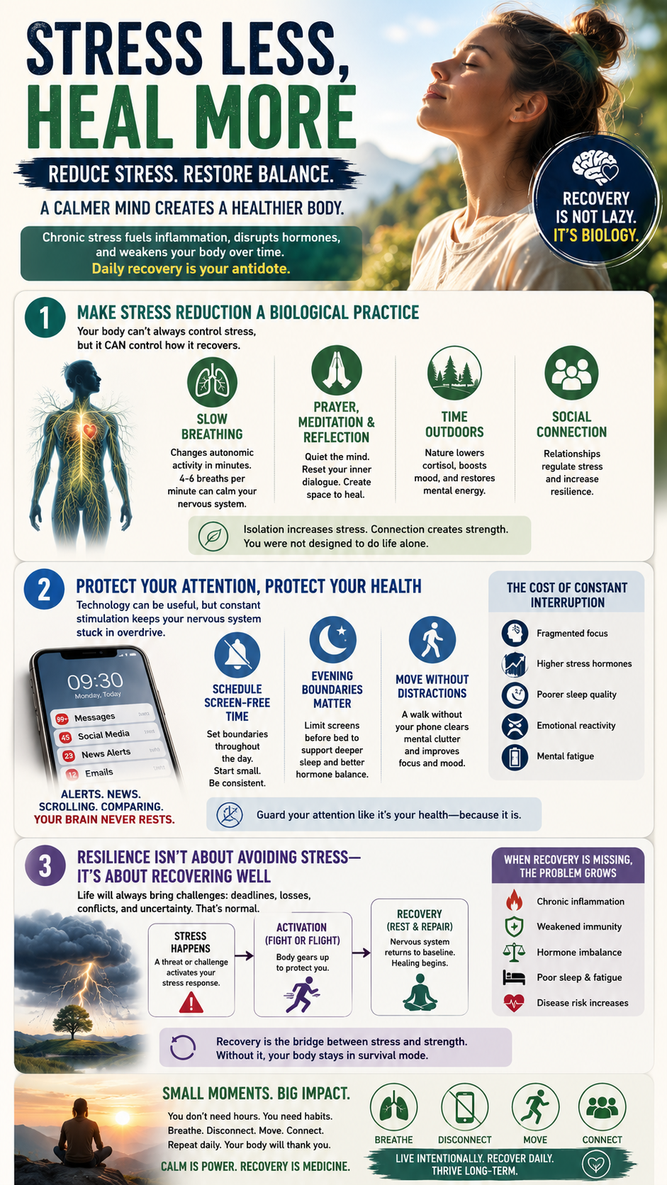 Stress Less, Heal More Infographic