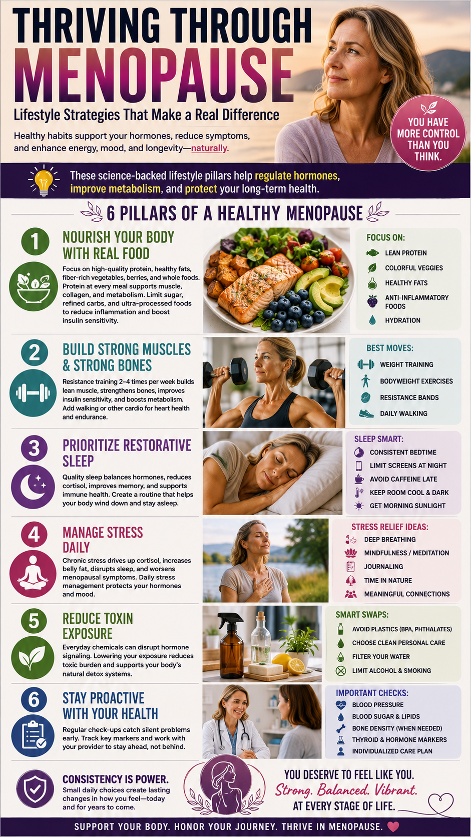 Thriving Through Menopause Six Healthy Lifestyle Pillars