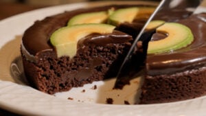 Dark Chocolate Avocado Fudge Cake