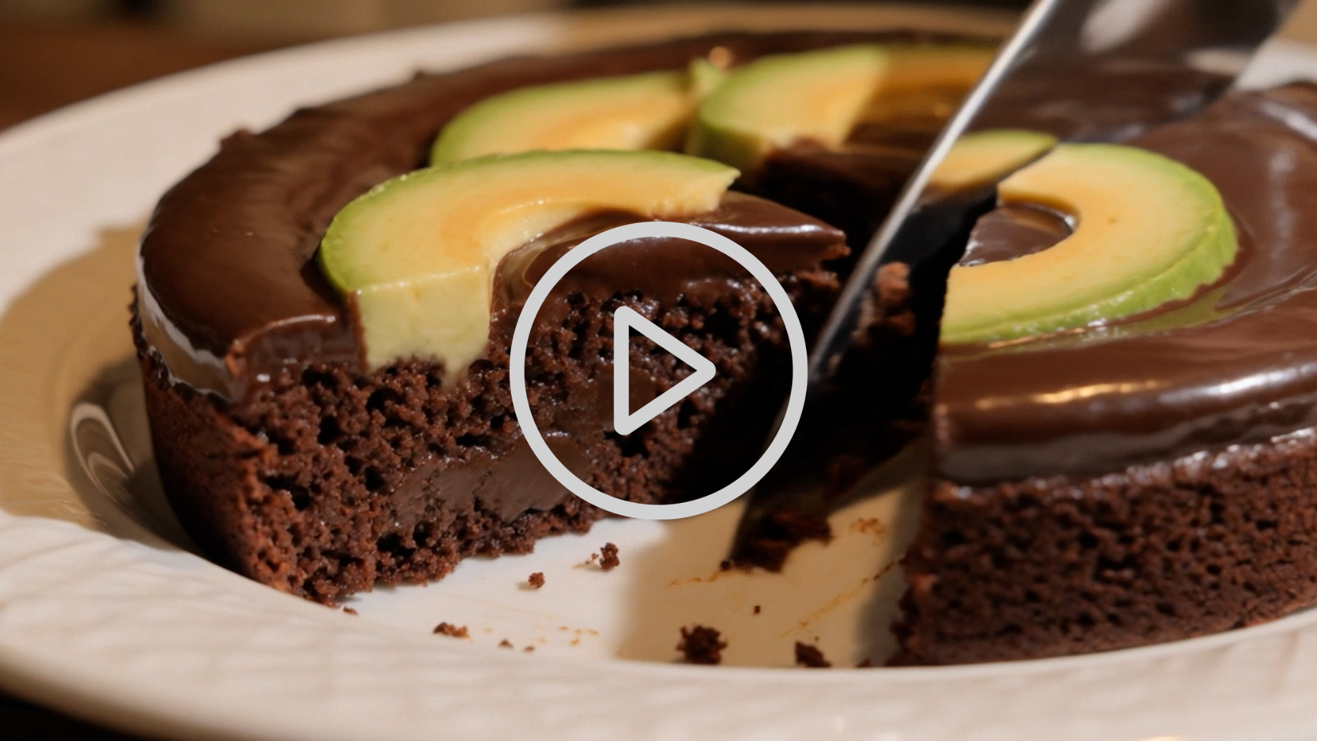 Dark Chocolate Avocado Fudge Cake